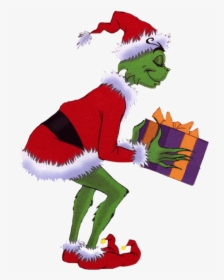 The Grinch Holding A Gift Png Image - Grinch Png, Transparent Png, Transparent PNG