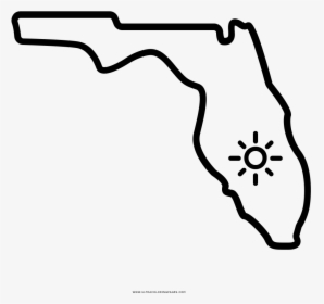Florida Coloring Page - Shape Of Florida State, HD Png Download, Transparent PNG