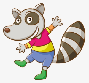 Cartoon Raccoon Clip Arts - Funny Animal Cartoon Character, HD Png Download, Transparent PNG