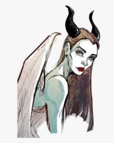 #disney #maleficent #malefica - Maleficent Long Hair Sketch, HD Png Download, Transparent PNG