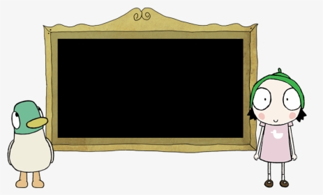 Sarah & Duck At Blackboard - Cartoon, HD Png Download, Transparent PNG
