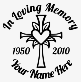 In Loving Memory Cross With Heart Sticker - Loving Memory Of Svg, HD Png Download, Transparent PNG