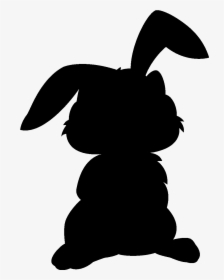Rabbit Silhouette Sticker Blackboard Slate - Cartoon Rabbit Silhouette, HD Png Download, Transparent PNG