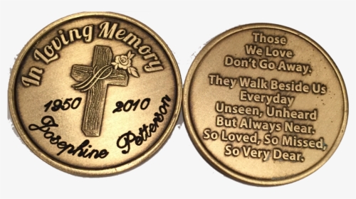 Engraved In Loving Memory Rose Cross Bronze Memorial - Coin, HD Png Download, Transparent PNG
