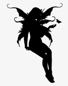 60757 - Silhouette Of A Fairy Png, Transparent Png, Transparent PNG