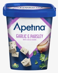 Apetina® Garlic & Parsley White Cheese Cubes In Brine - Apetina Red Peppers & Chilli Feta Cubes, HD Png Download, Transparent PNG