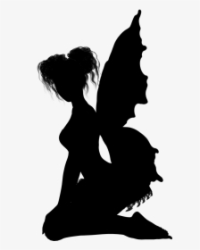 Gothicelements-66 Fairy Silhouettes Fairy5 - Hadas Blanco Y Negro, HD Png Download, Transparent PNG