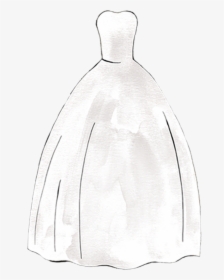 Ball Gown Silhouette Sketch Large - Ball Gown Silhouette Dress, HD Png Download, Transparent PNG
