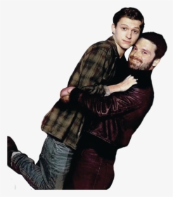 Sebastian Stan And Tom Holland Hugging - Bucky Barnes And Peter Parker, HD Png Download, Transparent PNG