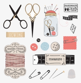 Sewing Thread Text Needle Accessory Fashion - Materials For Sewing With Names, HD Png Download, Transparent PNG