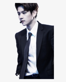 Exo Baekhyun Black Suit , Png Download - Baekhyun Exo Black And White, Transparent Png, Transparent PNG