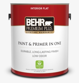 Can Of Paint & Primer In One Interior Flat - Behr Flat Paint, HD Png Download, Transparent PNG