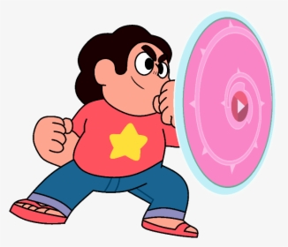 Steven Universe With His Weapon - Steven Universe Png, Transparent Png, Transparent PNG