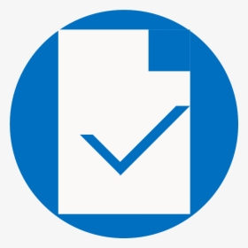 Vector Icon Of Blue Checkmark On White Document - Circle, HD Png Download, Transparent PNG