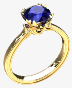 50 Carat Lab Grown Blue Sapphire Solitaire 14k Gold - Rose Gold Ring Pink Diamond Solitaire, HD Png Download, Transparent PNG