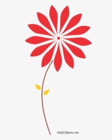 Red Flower Yellow Leaves Brown Stem Clipart Icon - Oberoi Group Logo Png, Transparent Png, Transparent PNG