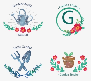Hand Painted Flowers Icon Transprent Png Handpainted - Watercolor Garden Logo, Transparent Png, Transparent PNG