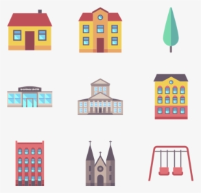 City Element Collection - Building Vector Icon Png, Transparent Png, Transparent PNG