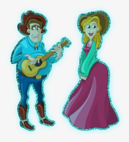 Glitter Music Png - Country Singers Cartoon Clipart, Transparent Png, Transparent PNG