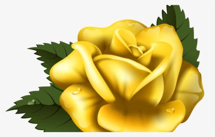 Transparent Gold Rose Clipart - Yellow Transparent Flower Clipart, HD Png Download, Transparent PNG