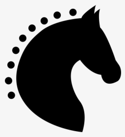 Head Horse Silhouette Side View With Horsehair Of Dots - Horse Head Icon, HD Png Download, Transparent PNG