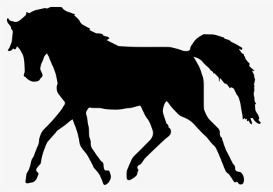 Horse Walking Black Silhouette Facing To Left - Transparent Background Horse Clipart, HD Png Download, Transparent PNG