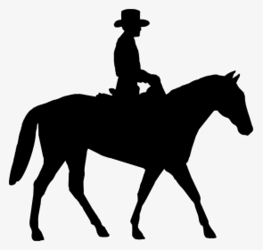 Cowboy Silhouette Png - Horse And Rider Silhouette, Transparent Png, Transparent PNG