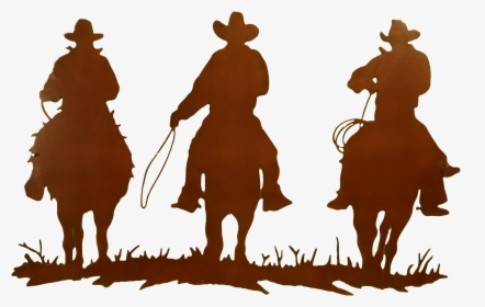 Large Larger Image - Cowboys On Horses Silhouette, HD Png Download, Transparent PNG