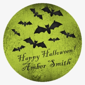 Bat Moon Happy Halloween Stickers Or Favor Tags - Batman, HD Png Download, Transparent PNG