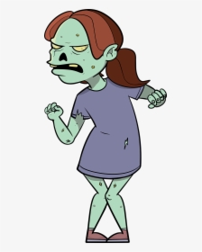 Zombie - Png Caricatura De Mujer Zombie, Transparent Png, Transparent PNG