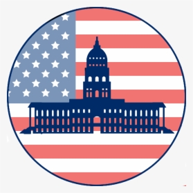 Us State Capitol Buildings - Round Thin Blue Line Flag, HD Png Download, Transparent PNG