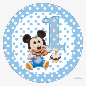 Circle Birthday Mickey Clipart Png - Mickey Mouse 1st Birthday Invitations, Transparent Png, Transparent PNG