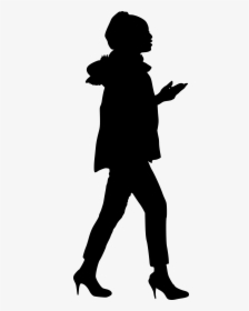 Silhouette Of A Girl Walking, HD Png Download, Transparent PNG