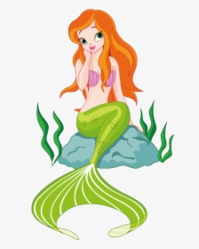 Beautiful Mermaid Cartoon, HD Png Download, Transparent PNG