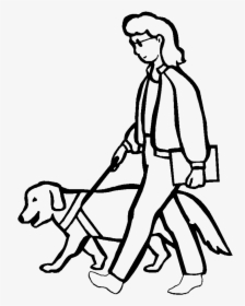A Blind Woman Walking With Dog Coloring Pages - Walk The Dog For Coloring, HD Png Download, Transparent PNG