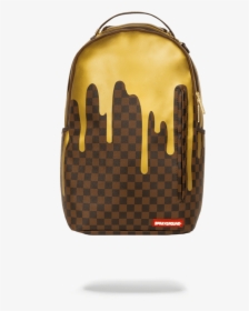 Sprayground Gold Checkered Drips Backpack   Title Sprayground - Sprayground Backpacks Gold Drip, HD Png Download, Transparent PNG