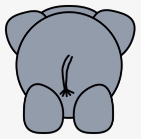 Cartoon Elephant From Behind - Elephant Front And Back, HD Png Download, Transparent PNG