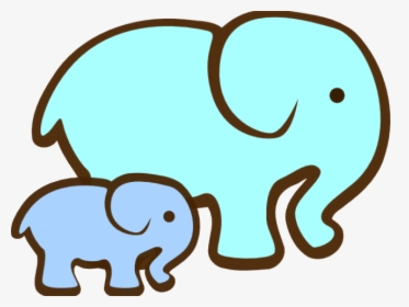 Elephant Clipart Mommy - Elephant And Baby Clipart, HD Png Download, Transparent PNG