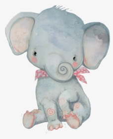 Elephant Clipart Watercolor - Watercolor Baby Elephant, HD Png Download, Transparent PNG