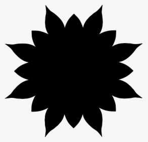 Transparent Shape Clipart Black And White - Sunflower Black Silhouette Png, Png Download, Transparent PNG