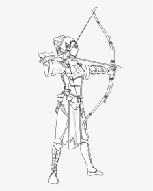Archer Fx Clipart - Girl With Bow And Arrow Pose Drawing, HD Png Download, Transparent PNG