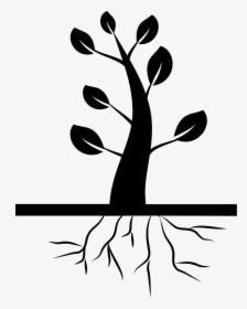 Tree And Roots - Tree With Roots Icon, HD Png Download, Transparent PNG