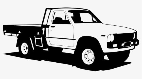 Transparent Pickup Truck Clipart Black And White - Toyota Hilux Silhouette, HD Png Download, Transparent PNG