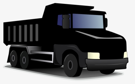 Truck, Construction, Transportation, Dirt, Dump - Black Dump Truck, HD Png Download, Transparent PNG