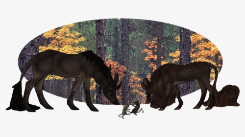 Wildlife,terrestrial Animal,horse,tree,animal - Illustration, HD Png Download, Transparent PNG