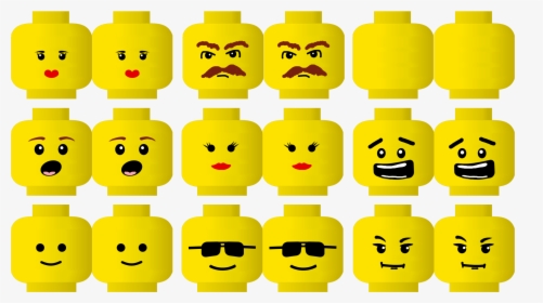 Lego Face Printable Free - Tête Lego À Imprimer, HD Png Download, Transparent PNG