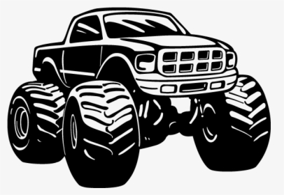 Car Monster Truck Wall Decal Sticker - Silhouette Monster Truck Vector, HD Png Download, Transparent PNG