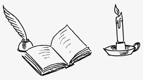 Book Line Drawing At Getdrawings - Drawing Of Book And Pen, HD Png Download, Transparent PNG