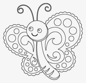 Free Butterfly Coloring Page - Butterfly Coloring Pages Png, Transparent Png, Transparent PNG