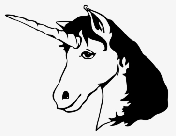 Clipart - Unicorn Head Black And White Clipart, HD Png Download, Transparent PNG